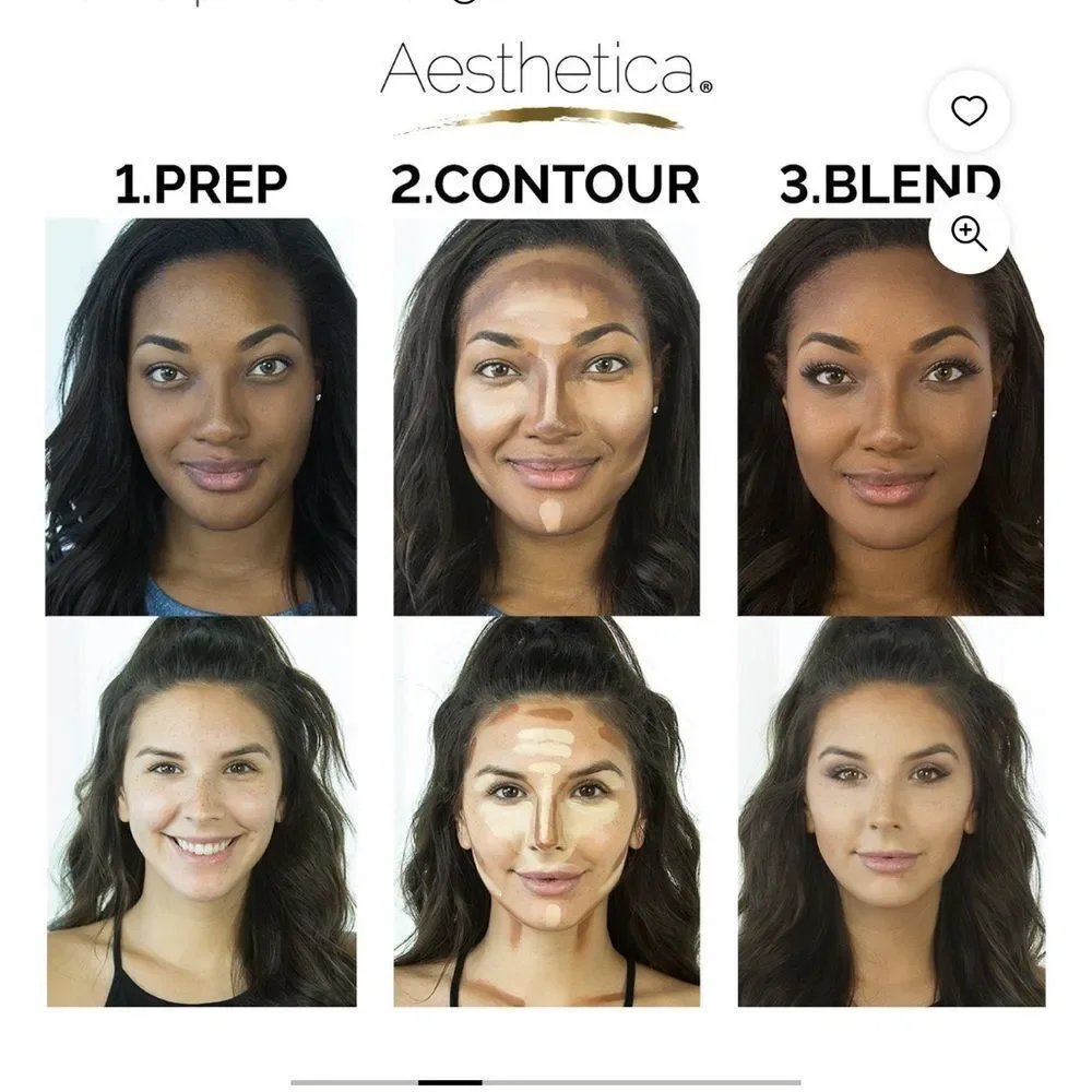 Aesthetica Contour Series Cream Palette comes with detailed instructions